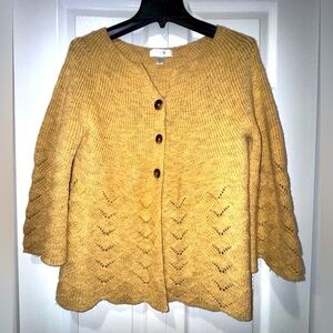 Dress Barn Yellow Button-Up Women's Sweater. Size XL